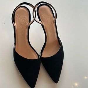 J. Crew suede heeled slides
